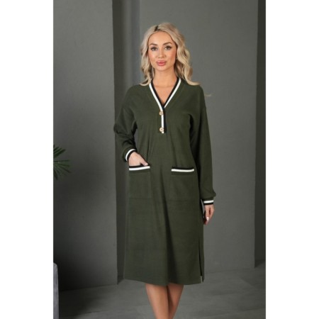 Women's dress, size 46, khaki color-12