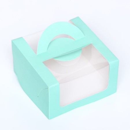 Bento-Port box with a window, mint, 14 x 14 x 8 cm-1