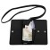 Bag for documents, genuine leather, black 14x10x2 cm