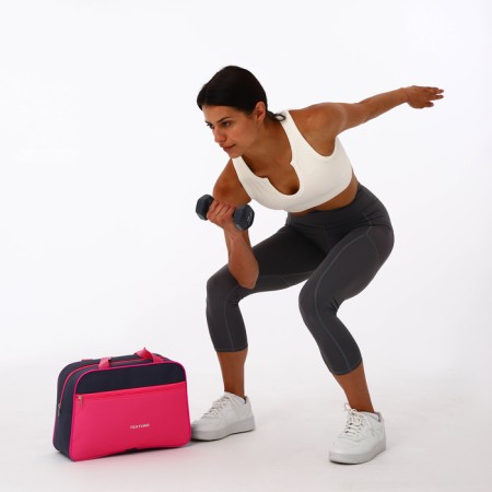 Female sports bag, textura, small size, gray/pink color-8