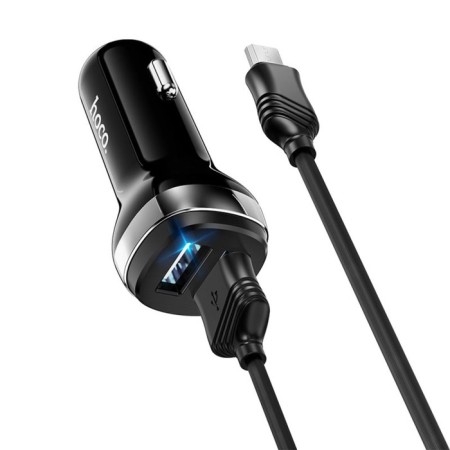 Hoco Z40, 2 USB, 2.4 A, Micro USB cable - USB, 1 m, black