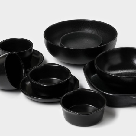 Ceramic dish for the supply of Magistro Carbon, 28 × 19 × 4 cm, black color-12