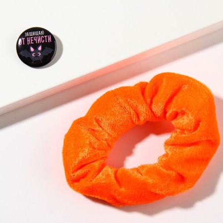 Hair elastic band and Halloween icon “I protect from evil spirits”.-2