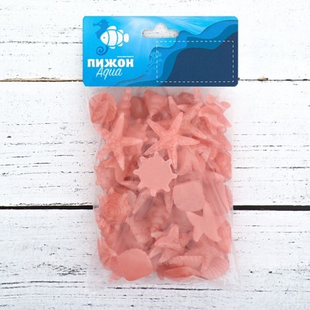 Decorative figures for the aquarium, luminous, "sea inhabitants", 3 - 5 cm, 200g, coral-3