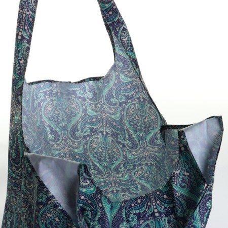 Household bag on the button, folding, blue color-2