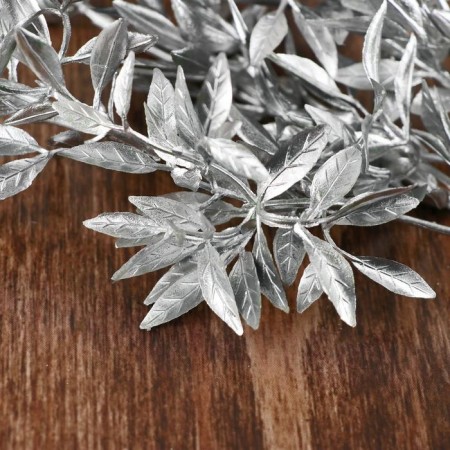 Flowers artificial shine "Lavar bush" 30 cm, silver-1