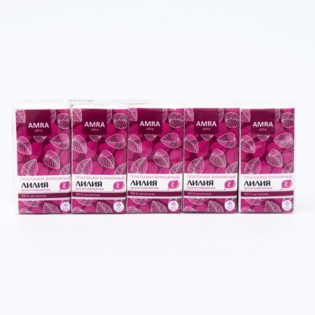 Arma paper handkerchiefs, two -layer, white, with a lily aroma, 10 pcs