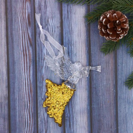 Christmas tree decoration "Girl - Angel" 8x11 cm gold