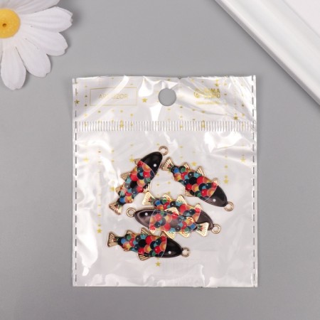Decor for creativity Metal, enamel "Colored fish" 3.5x1.5 cm-3