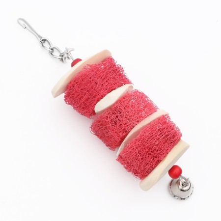 A toy with a carapace of karakatitsa, lufu and bell, 25 x 5 cm, pink-4