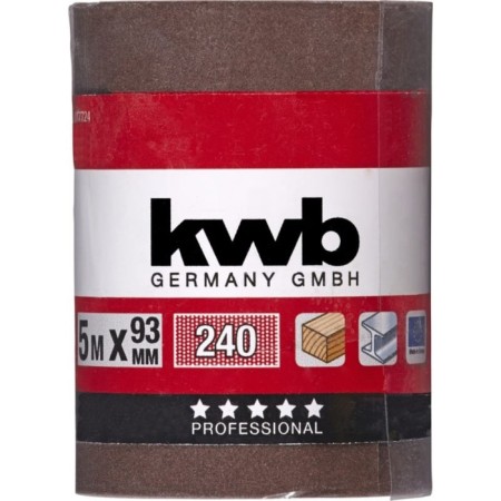 Grinding paper in KWB roll, 93x5000 mm, K240, reinforced base-1