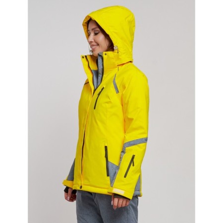 Ski jacket female winter, size 50, yellow color-4