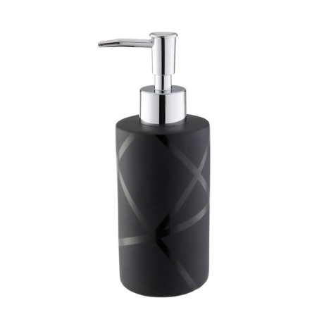 Axentia Nero dispenser for liquid soap from black ceramics with gloss Ø 6.5x18 cm, 300 ml