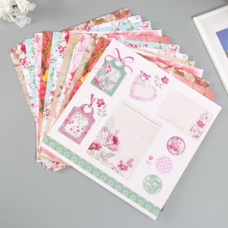 Scrapbooking paper 30x30 cm "Shebbi-Shik", bilateral, 12 sheets, 12 designs-3