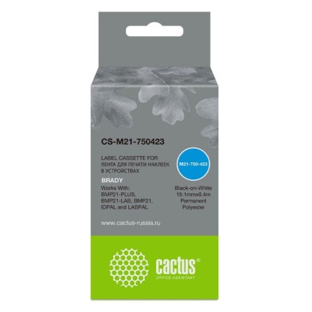 Ribbon cartridge Cactus CS-M21-750423 Black for Brady BMP21-Plus, BMP21-Lab