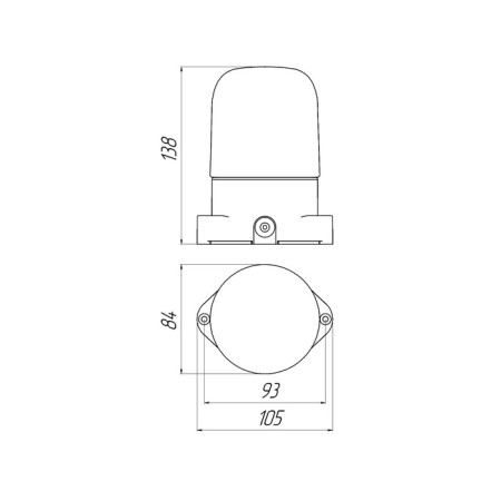 Luminaire bath era NBB 01-60-001, E27, 60W, 138x105x84 mm, IP65-1