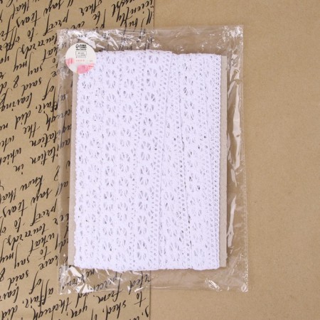 Knitted lace, 25 mm × 10 ± 1 m, white color-3