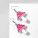 Earrings Plastic "Fly", the color of raspberry-white in silver