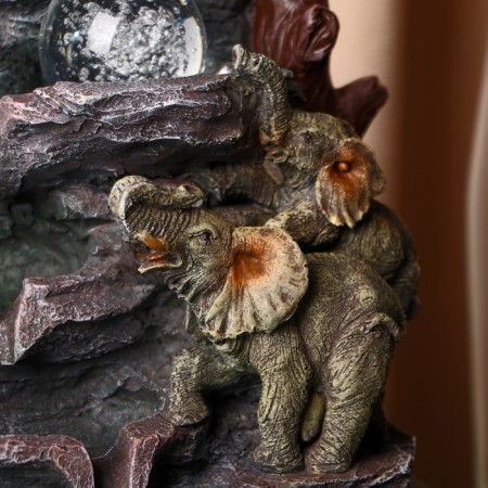 Fountain "Elephants on the Rocks" 16x20x27 cm (with backlight)-1