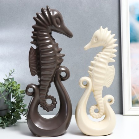 Souvenir ceramics "sea skates" matte chocolate and cream set 2 pcs 38.5x8.5x13.5 cm