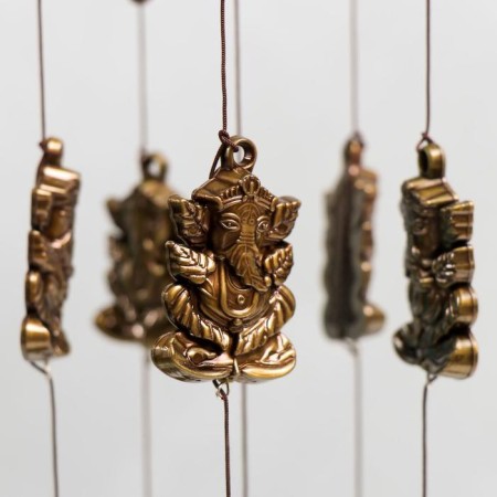 Wind music Metal 5 bells 6 figures "Ganesha" h = 54 cm-2