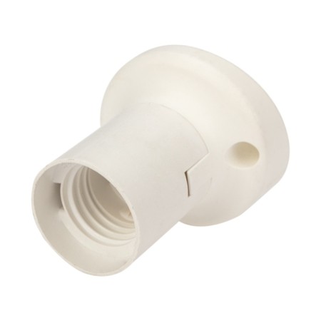 Plastic wall cartridge E27 inclined, white with rexant label