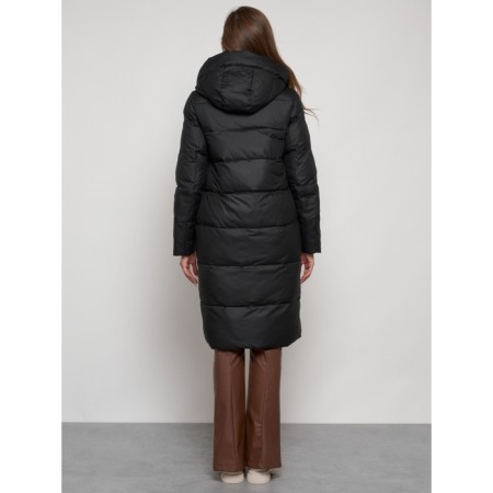 Coat insulated winter female, size 44, black color-3