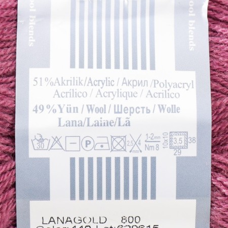 Yarn "Lanagold 800" 49% wool, 51% acrylic 730m/100g (440)-3