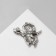 Brooch "Cupid" girl, red-white color in black silver