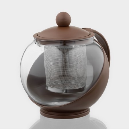 Glass teapot “Care” matte, 700 ml, with metal sieves, Mix color-1