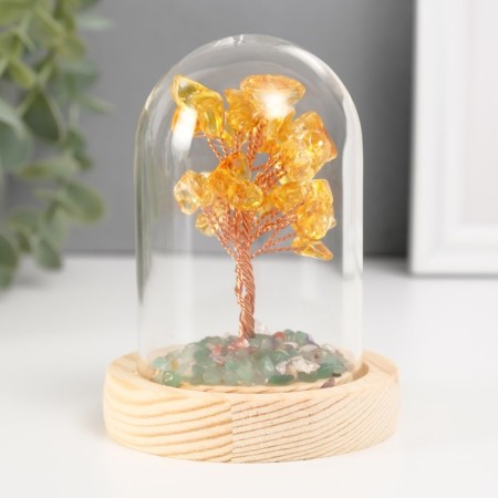 Souvenir "Cash tree in a flask" yellow 36 stones 7.8x7.8x10 cm-2