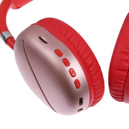 AKZ MAX10 headphones, wireless, full -size, microphone, backlight, red-6