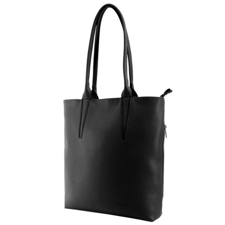 Bag women, genuine leather, black 31x8x33 cm
