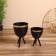 Kashpo on the stand "Blacks" metal (set 2 pcs), diameter 28 and 23 cm
