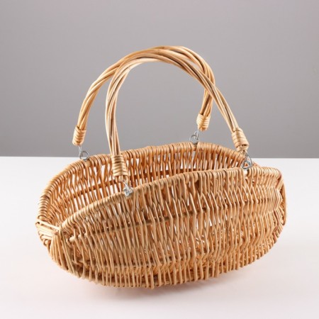 Basket with folding handles, 34x16x16 cm, vine