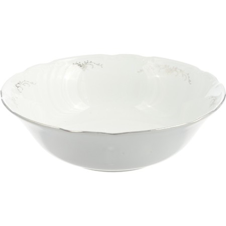 Constance salad bowl, decor "Gray ornament, Platinum layout", 25 cm