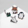 Set of badges (4 pcs.) "Dangerous animals", colored in ferrous metal