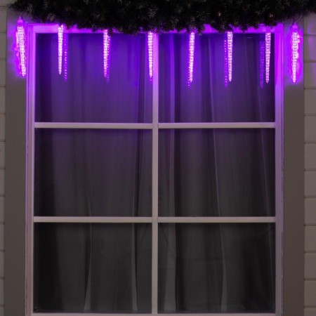 Garland “icicles rhyflated” 2.5 × 0.3 m, IP65, transparent thread, 192 LED, pupil glow with a drain effect, 12 V-2