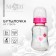 A bottle for feeding glass "Bunny Polly", a classic throat, medium stream, 150 ml., From 3 months.