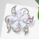Brooch "Flower" forget-me-not, white-radiant color in silver