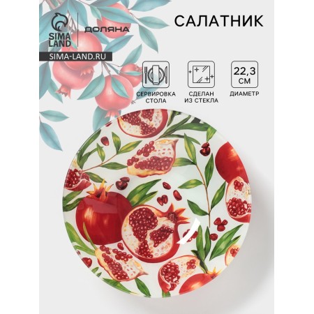 Granat Dolyana salad bowl, d = 22.3 cm, glass, drawing