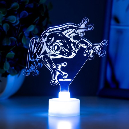 Light "Frog" LED RGB 6 colors from batteries LR1130, 3pc 10x9.5 cm Risalux-4