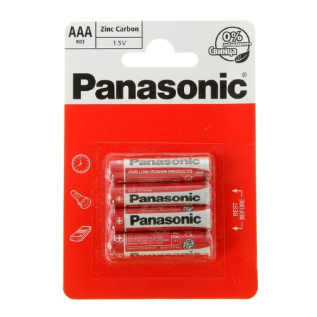 Salt battery Panasonic Zinc Carbon, AAA, R03-4BL, 1.5V, blister, 4 pcs.