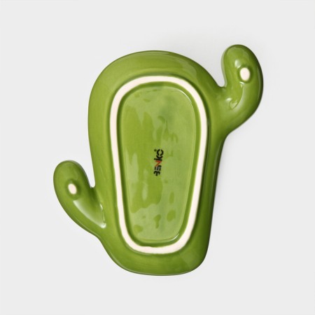 Ceramic Cactus plate, 20x18 cm, green, 1 variety, Iran-4