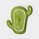 Ceramic Cactus plate, 20x18 cm, green, 1 variety, Iran