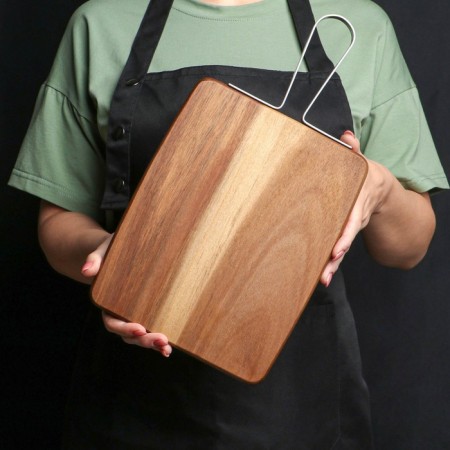 Groot board with a metal pen, 35.8 × 20 × 1.6 cm, tropical acacia-1