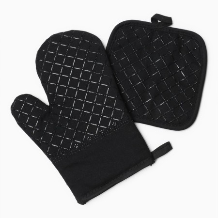 Kitchen set 2 objects of the share color is black, a brush 17*17 cm, mittens 26*16 cm, 100% p/e-1