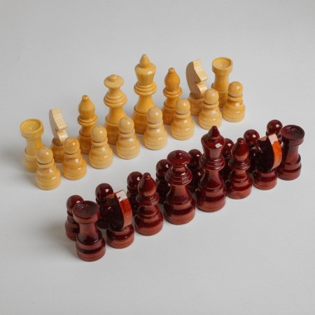Chess figures are tournament, wood, h-5.6 x 11.6 cm, d-3.0 x 3.8 cm-1