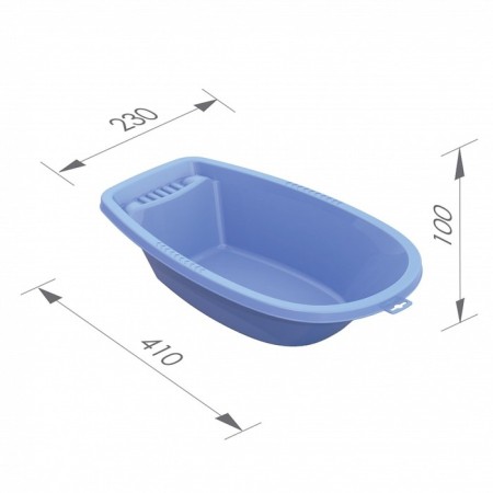 The bath is small, the color is blue-1