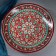 Lryagan Round Rishtan ceramics, 41cm, red, green-yellow pattern
